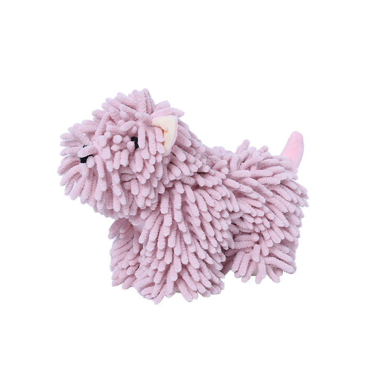 Cartoon Puppy Chenille Hand Towel – Soft Absorbent Hanging Towel