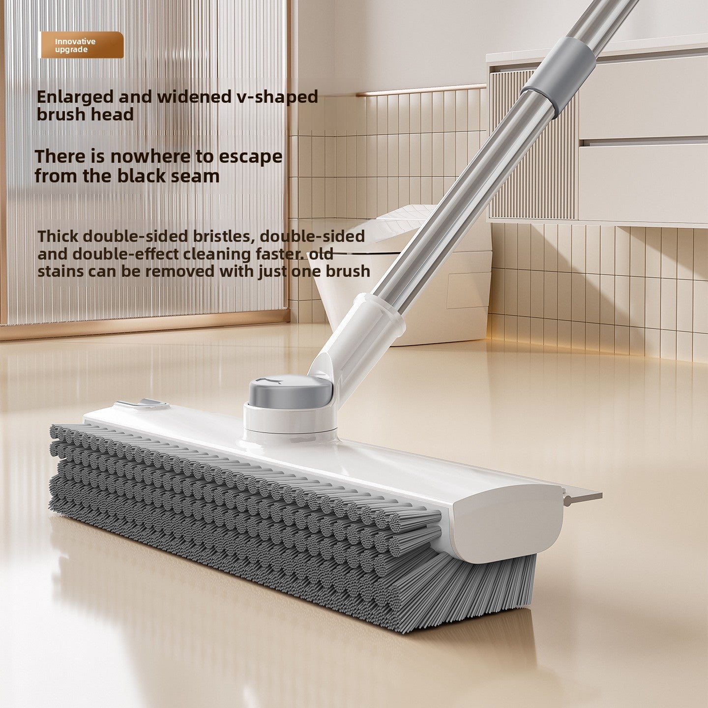 Multi-Functional Bathroom Floor Cleaning Brush – Crevice & Grout Scrubber