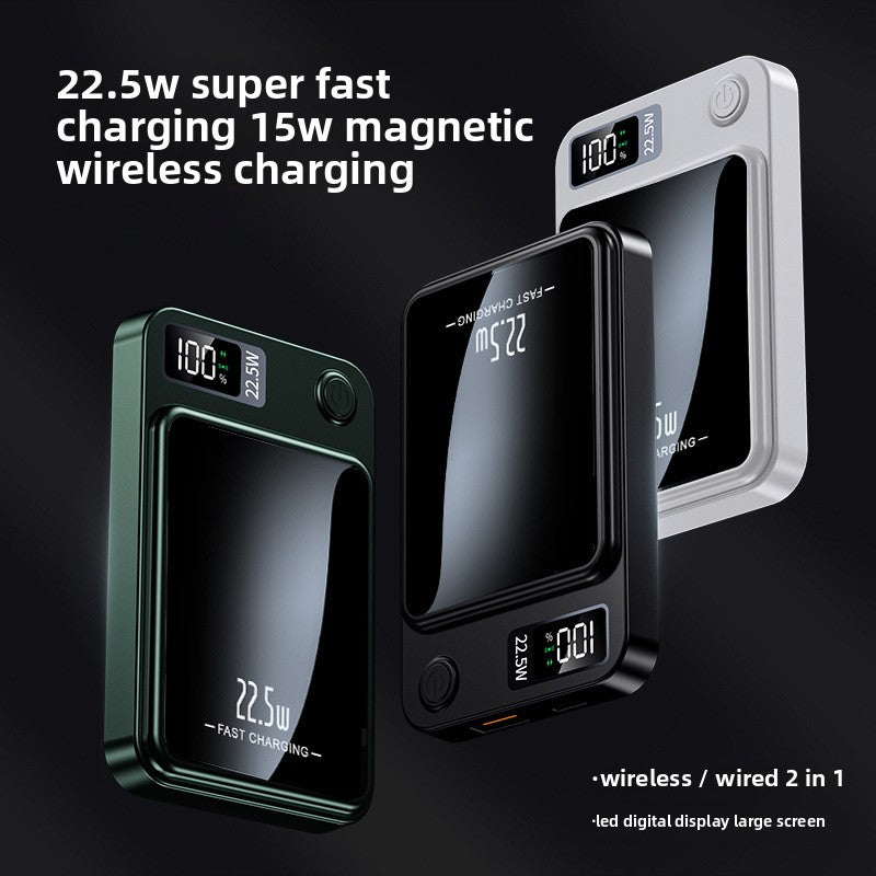 Ultra Thin Magnetic Wireless Power Bank – 22.5W Fast Charging Portable Battery