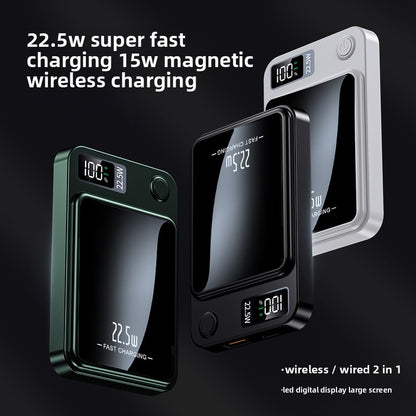Ultra Thin Magnetic Wireless Power Bank – 22.5W Fast Charging Portable Battery