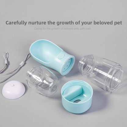 Portable Pet Water and Food Feeder Cup – 3-in-1 Travel Bottle