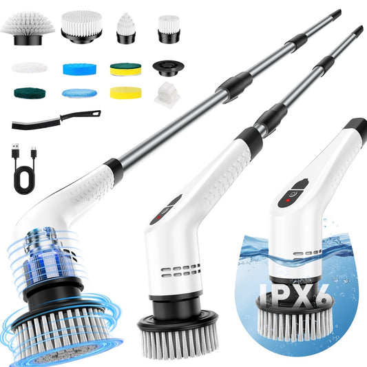 Multifunction Electric Bathroom Scrubber – Cordless 12-in-1 Spin Scrubber