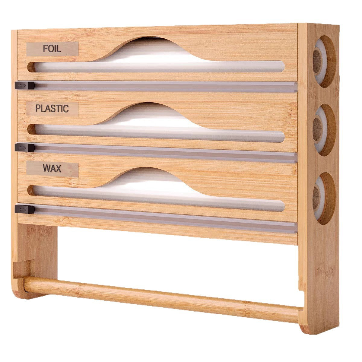 Wooden Wall-Mount Kitchen Storage Cutter Box – Foil & Wrap Dispenser