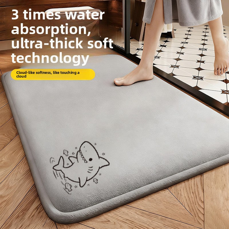 Absorbent Non-Slip Bathroom Floor Mat – Quick-Dry Plush Bath Rug