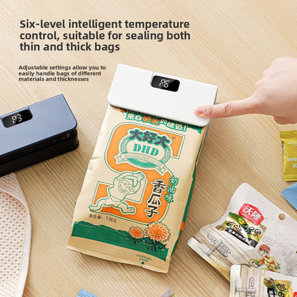 Electric Sealing Machine – Rechargeable Mini Bag Sealer with 6-Level Heat