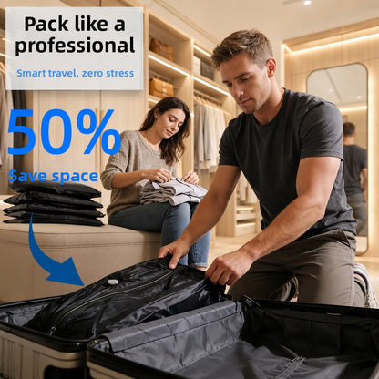 Vacuum Compression Storage Travel Bag – Waterproof Luggage Organizer with Pump
