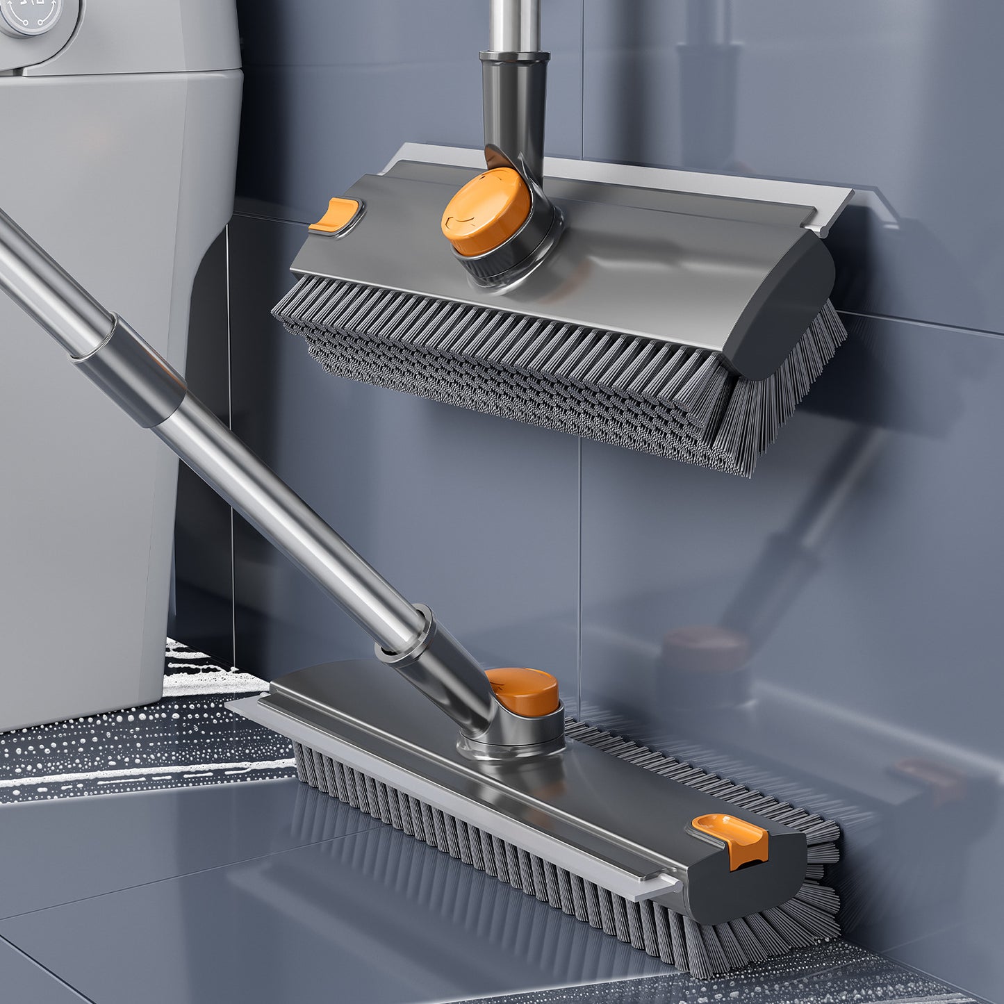 Multi-Functional Bathroom Floor Cleaning Brush – Crevice & Grout Scrubber