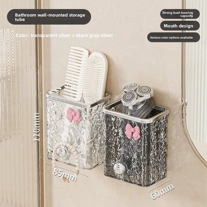 Wall-Mounted Bathroom Organizer – No-Drill Comb & Toothbrush Rack