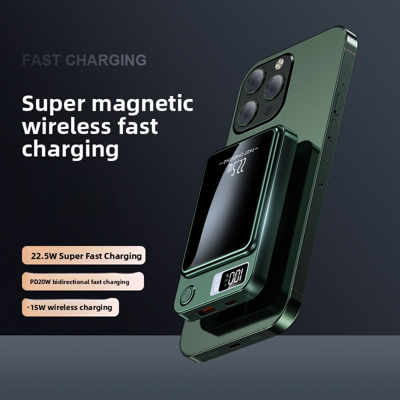 Ultra Thin Magnetic Wireless Power Bank – 22.5W Fast Charging Portable Battery