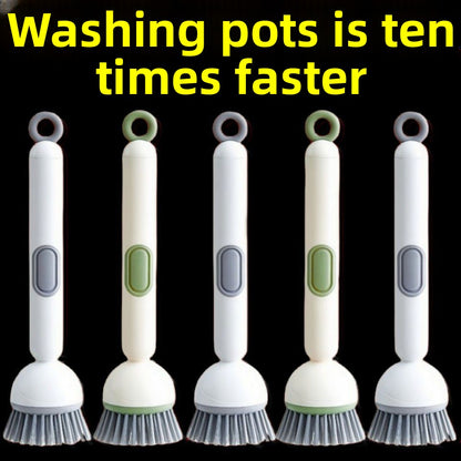 Kitchen Cleaning Brush – 360 Rotating Pot Brush with Soap Dispenser