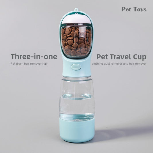 Portable Pet Water and Food Feeder Cup – 3-in-1 Travel Bottle