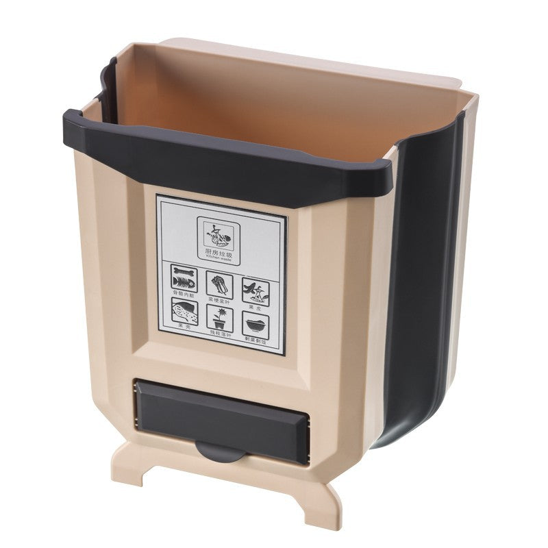 Kitchen Trash Can – 7L Wall-Mounted Folding Garbage Bin