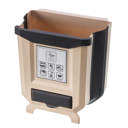 Kitchen Trash Can – 7L Wall-Mounted Folding Garbage Bin