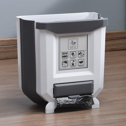 Kitchen Trash Can – 7L Wall-Mounted Folding Garbage Bin