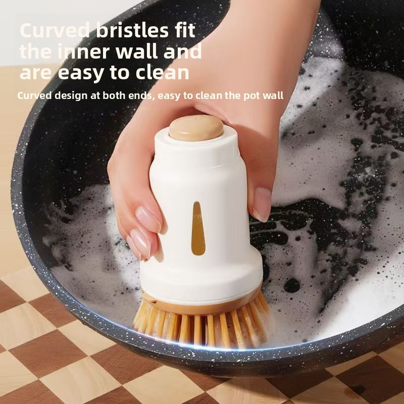 Automatic Liquid Dispensing Pot Cleaning Brush – Soap-Dispensing Scrubber