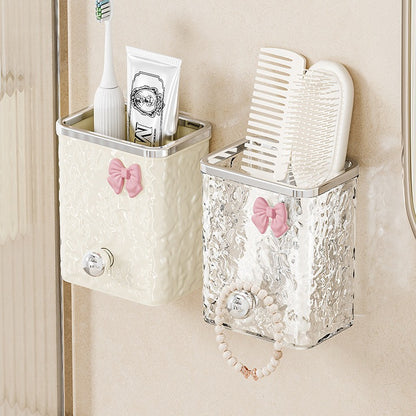 Wall-Mounted Bathroom Organizer – No-Drill Comb & Toothbrush Rack