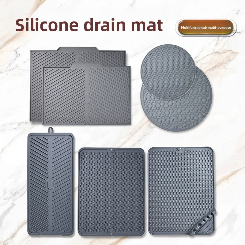 Silicone Kitchen Drain Pad – Heat-Resistant Non-Slip Drying Mat