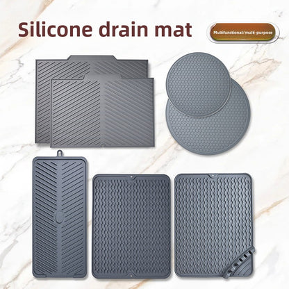 Silicone Kitchen Drain Pad – Heat-Resistant Non-Slip Drying Mat