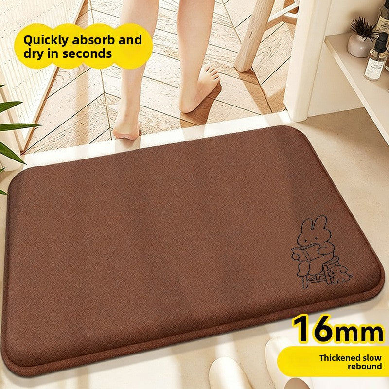 Absorbent Non-Slip Bathroom Floor Mat – Quick-Dry Plush Bath Rug