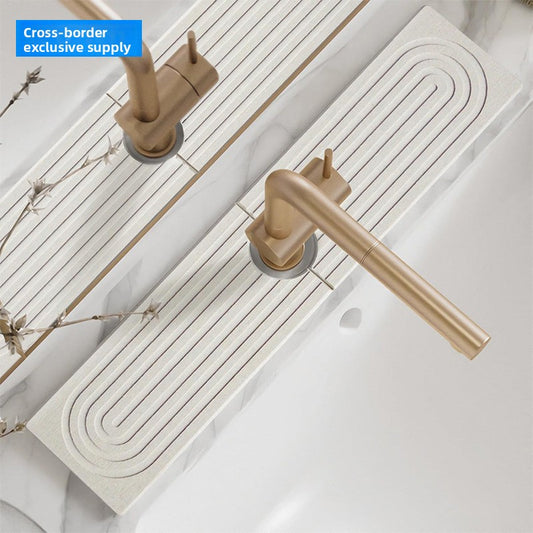 Absorbent Diatomite Faucet Mat – Quick-Drying Stone Sink Splash Guard