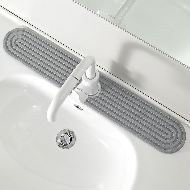 Absorbent Diatomite Faucet Mat – Quick-Drying Stone Sink Splash Guard