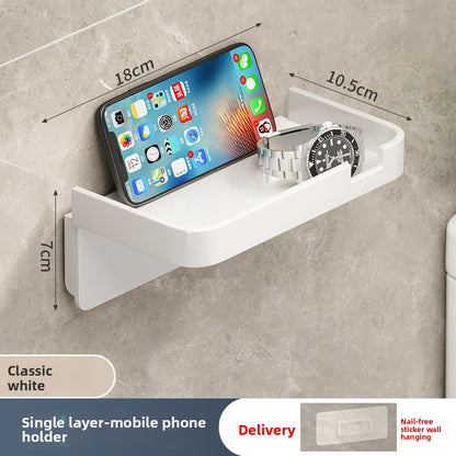 Wall-Mounted Tissue Box Holder – Plastic Bathroom Storage Rack & Dispenser