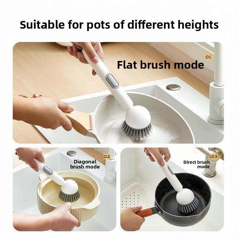 Kitchen Cleaning Brush – 360 Rotating Pot Brush with Soap Dispenser