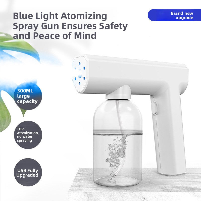Handheld Disinfection Spray Gun – Cordless Blue Light Atomizer Sanitizer