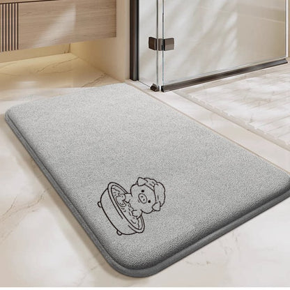 Absorbent Non-Slip Bathroom Floor Mat – Quick-Dry Plush Bath Rug