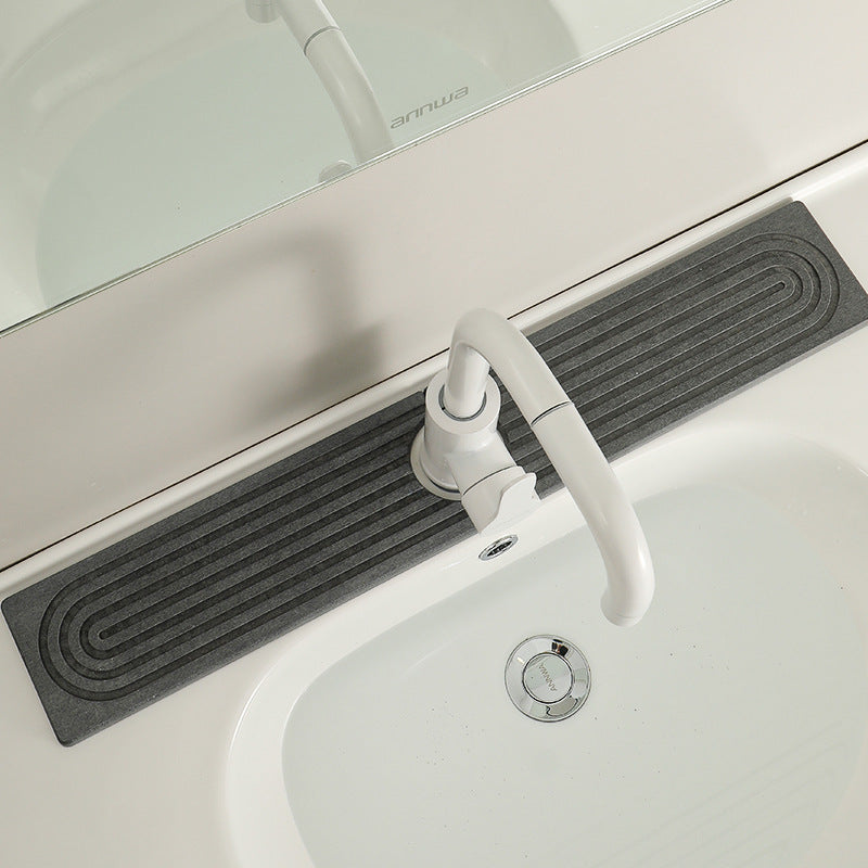 Absorbent Diatomite Faucet Mat – Quick-Drying Stone Sink Splash Guard