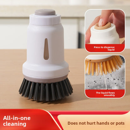 Automatic Liquid Dispensing Pot Cleaning Brush – Soap-Dispensing Scrubber