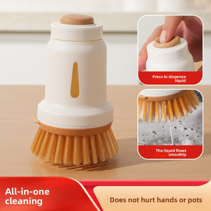 Automatic Liquid Dispensing Pot Cleaning Brush – Soap-Dispensing Scrubber