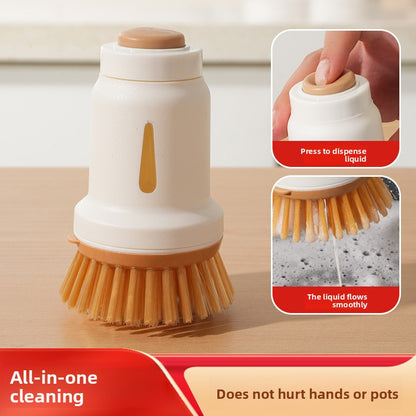 Automatic Liquid Dispensing Pot Cleaning Brush – Soap-Dispensing Scrubber