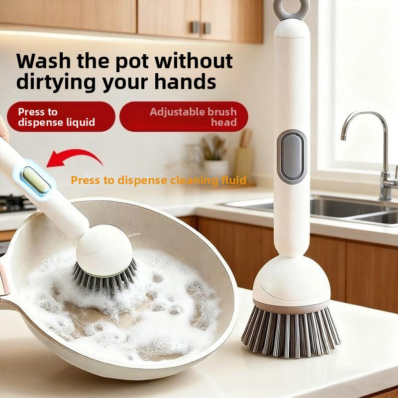 Kitchen Cleaning Brush – 360 Rotating Pot Brush with Soap Dispenser