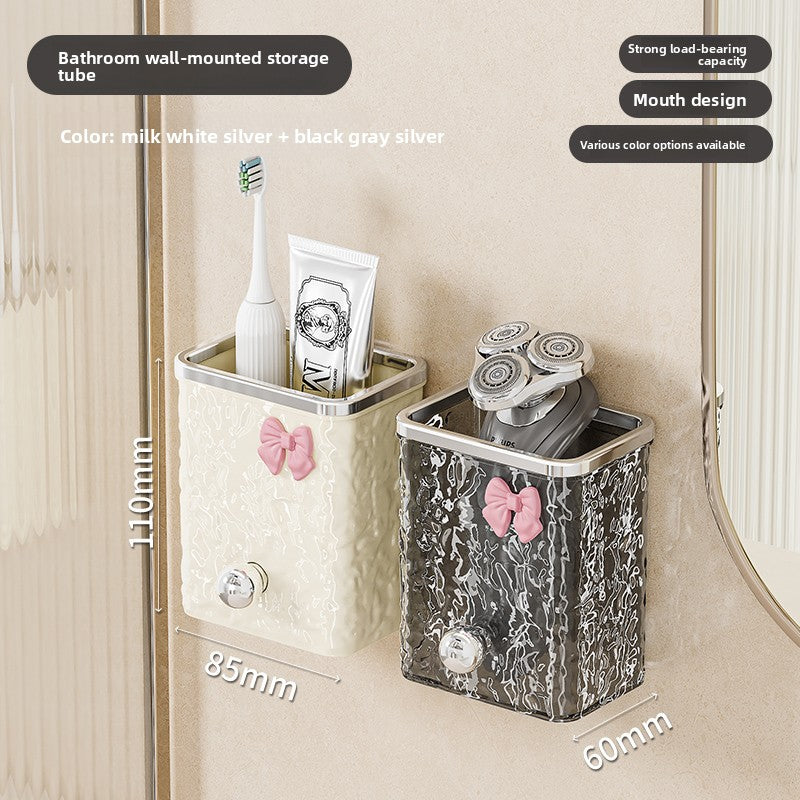 Wall-Mounted Bathroom Organizer – No-Drill Comb & Toothbrush Rack