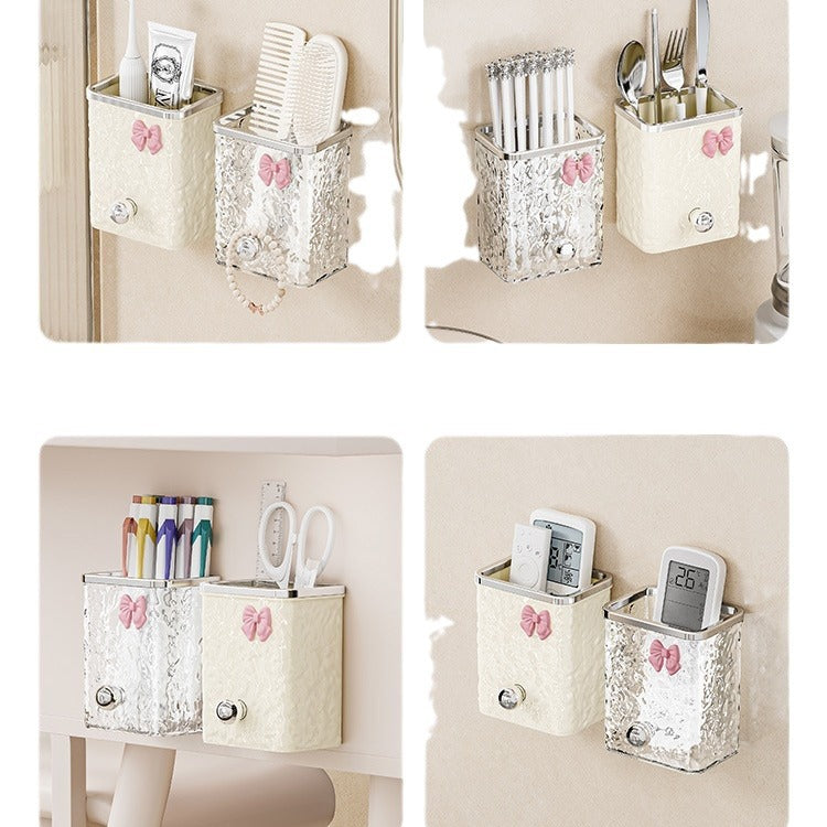Wall-Mounted Bathroom Organizer – No-Drill Comb & Toothbrush Rack