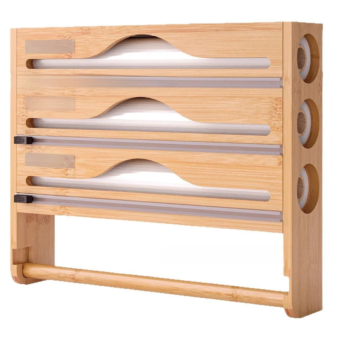 Wooden Wall-Mount Kitchen Storage Cutter Box – Foil & Wrap Dispenser
