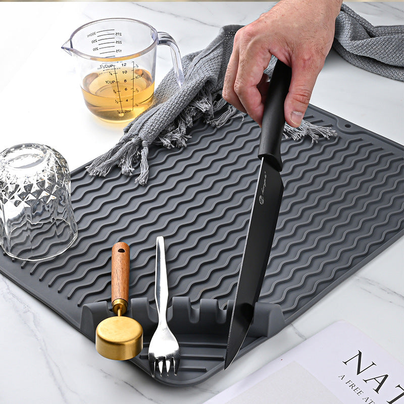 Silicone Kitchen Drain Pad – Heat-Resistant Non-Slip Drying Mat