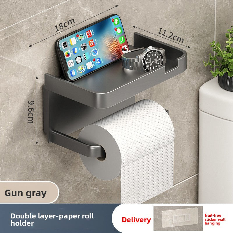 Wall-Mounted Tissue Box Holder – Plastic Bathroom Storage Rack & Dispenser