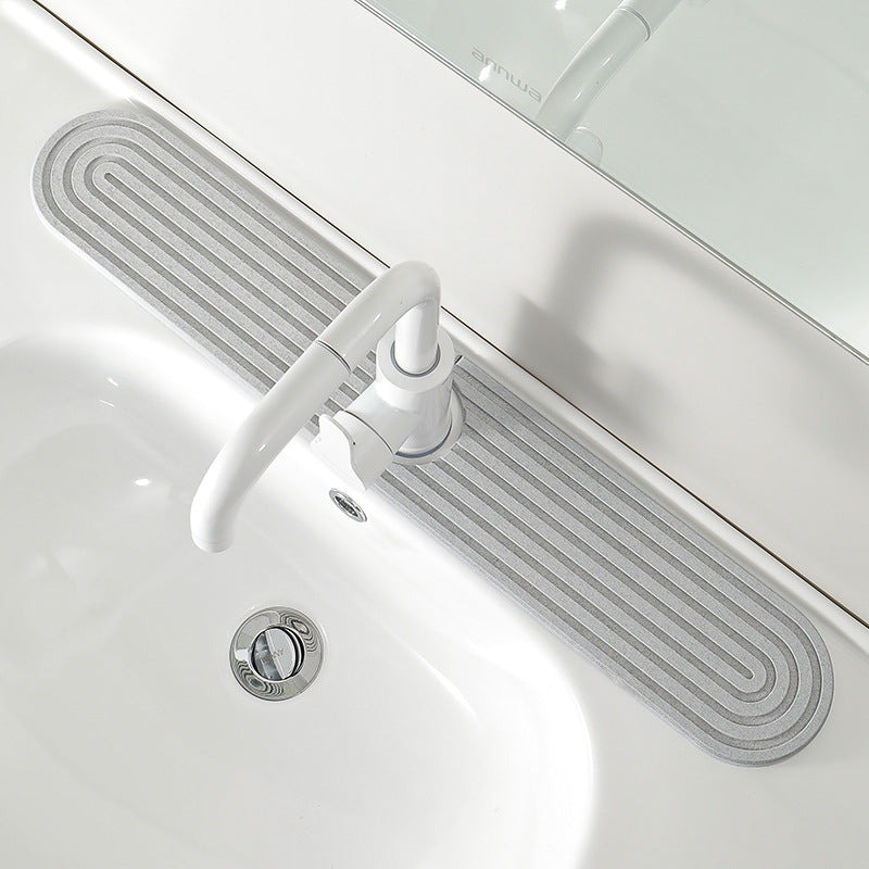 Absorbent Diatomite Faucet Mat – Quick-Drying Stone Sink Splash Guard