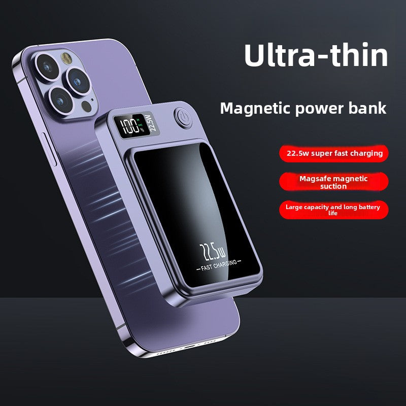Ultra Thin Magnetic Wireless Power Bank – 22.5W Fast Charging Portable Battery