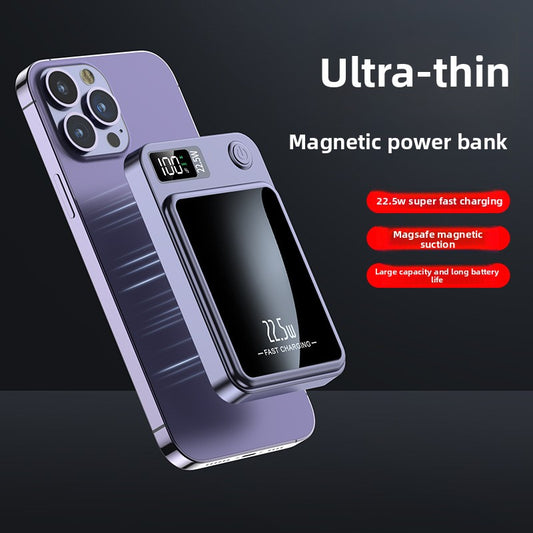 Ultra Thin Magnetic Wireless Power Bank – 22.5W Fast Charging Portable Battery