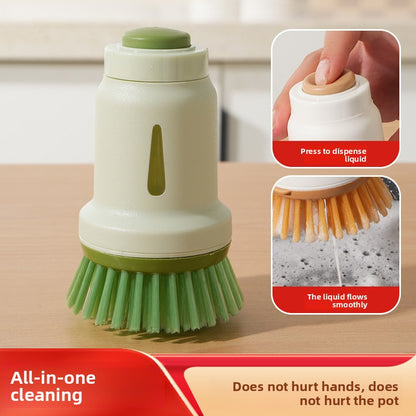 Automatic Liquid Dispensing Pot Cleaning Brush – Soap-Dispensing Scrubber